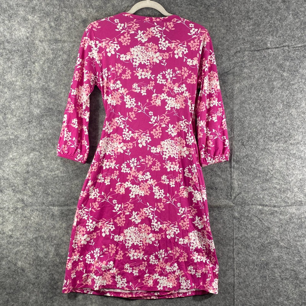 Garnet Hill Mini Dress XS Pink Floral Wrap V-Neck - Picture 2 of 10